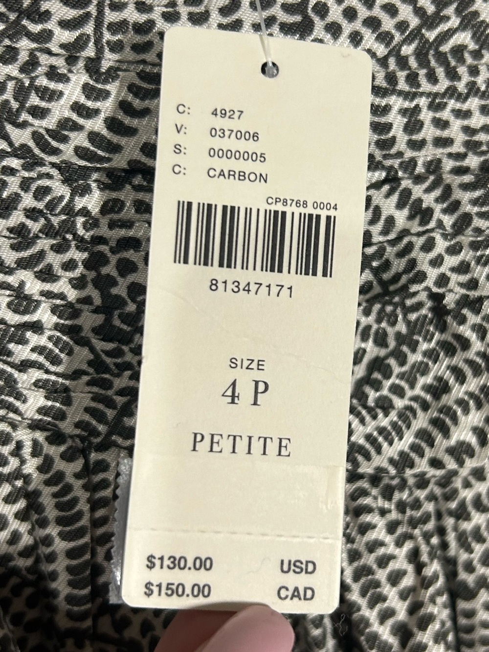 Anthropologie Wide Leg Printed Palazzo Pants Black Cream Size 4P - Picture 7 of 16